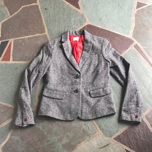 GAP Charcoal Blazer with Vibrant Red Lining
